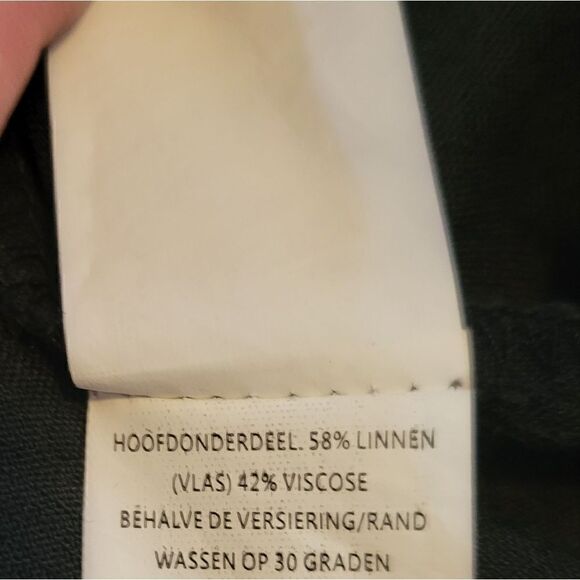 EC BOOHOO BLACK LINEN BLEND OFF SHOULDER SWEETHEART CUT DRESS SZ. 10 - Picture 4 of 4